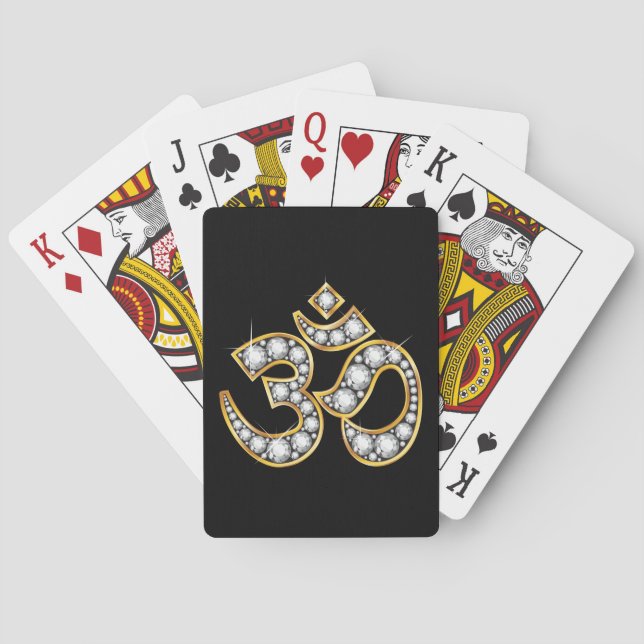 Jeu De Cartes Om Symbole with "Diamond" Stones (dos)
