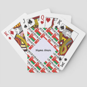 Jeu De Cartes Oman Drapeau Omanais Personnalisé avec Nom