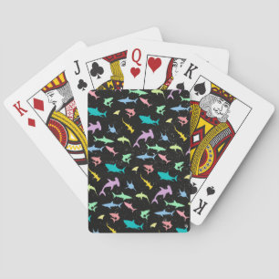 Jeu De Cartes Ombre colorée de requin sur la galaxie noire Espac