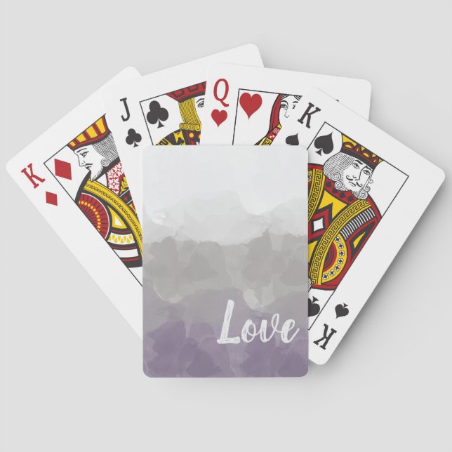 Jeu De Cartes Ombre Purple et Grey Love Graceful Gradient (dos)