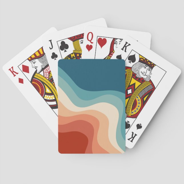 Jeu De Cartes Ondes de style rétro (dos)