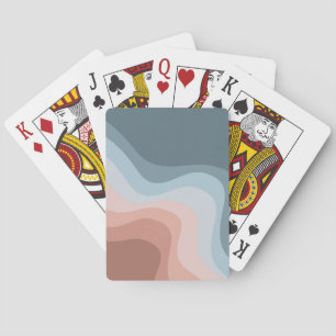 Jeu De Cartes Ondes de style rétro bleu et rose