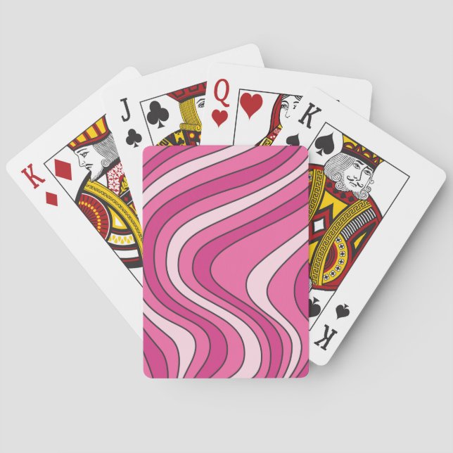 Jeu De Cartes Ondes de style rétro rose (dos)