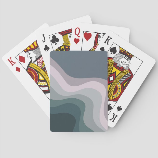 Jeu De Cartes Ondes de style rétro violet et turquoise (dos)