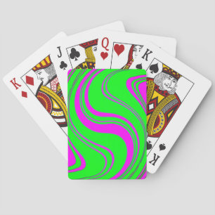 Jeu De Cartes ondes fluorescentes motif moderne