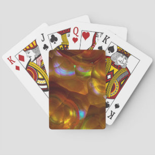 Jeu De Cartes Opale de feu orange iridescente