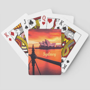 Jeu De Cartes Opéra de Sydney Australie Orange Sky
