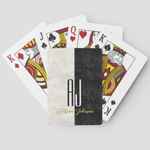 Jeu De Cartes Or Noir Monogramme
