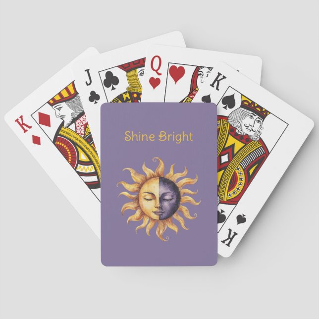 Jeu De Cartes Or Purpule Brille Soleil Éclatant (dos)