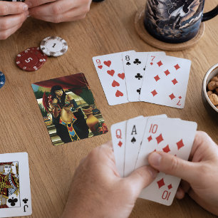Jeu De Cartes Or Royal Ancien Égyptien Reine Mythologie