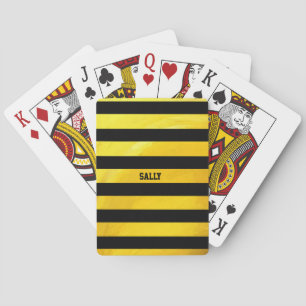 Jeu De Cartes Or texturé et bandes noires