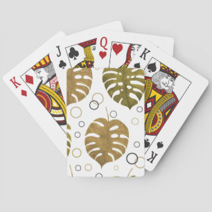 Jeu De Cartes Or tropical : aquarelle de feuille de monstère