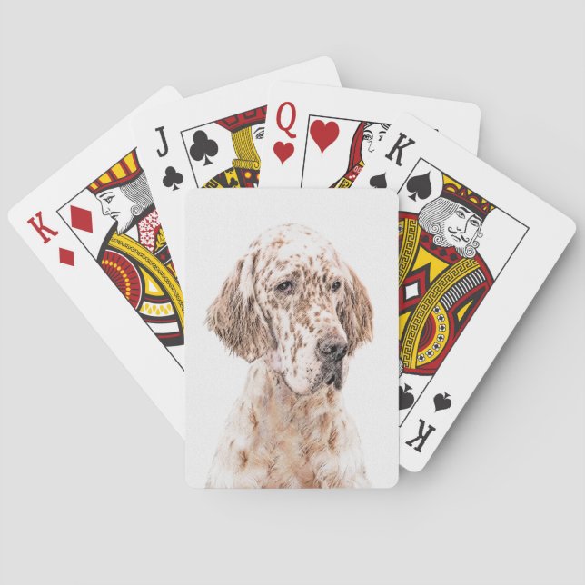 Jeu De Cartes Orange Belton Painting Dog Art (dos)