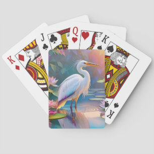 Jeu De Cartes Orange Billed White Heron Imaginaire Bird