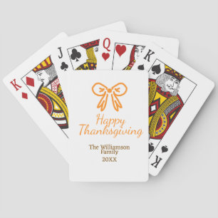 Jeu De Cartes Orange bow retro bon thanksgiving ajouter famille
