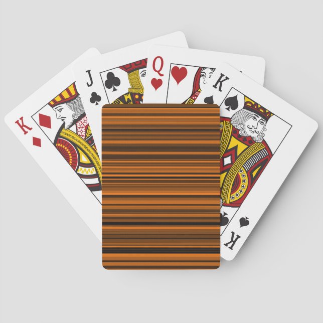 Jeu De Cartes Orange Brown en bandes noires (dos)