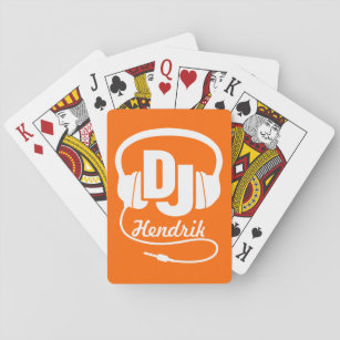 Jeu De Cartes Orange DJ ajouter votre nom musique jouer cartes