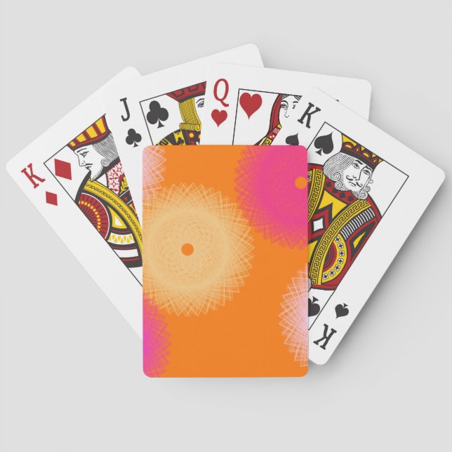 Jeu De Cartes orange et rose pop couleur (dos)
