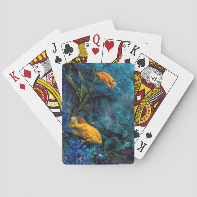 JEU DE CARTES ORANGE FISH BLUE OCEAN (dos)