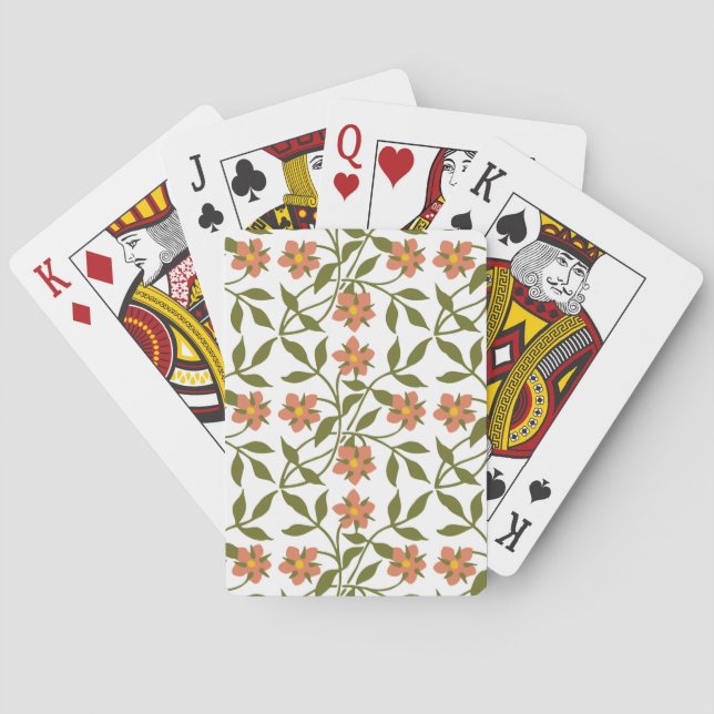JEU DE CARTES ORANGE FLEURS (dos)