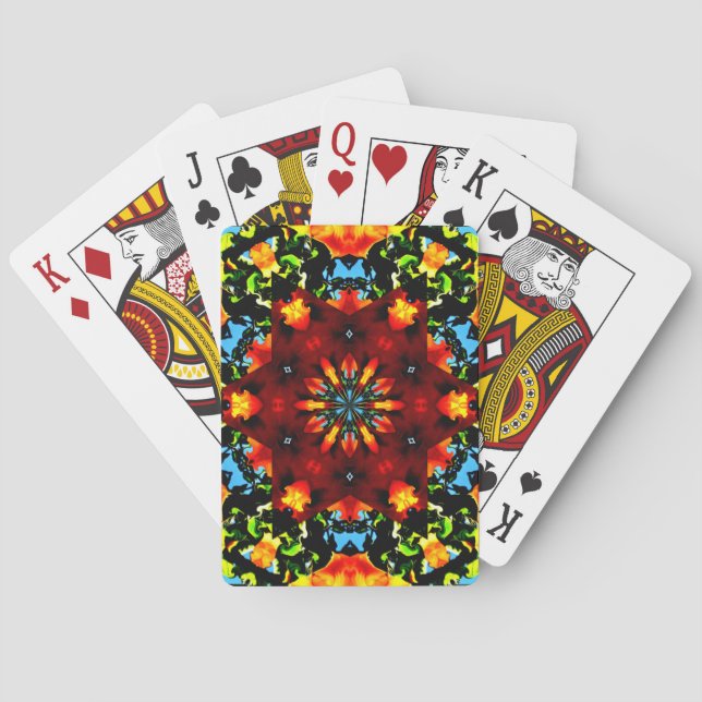 Jeu De Cartes Orange floral (dos)