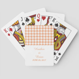 Jeu De Cartes Orange Houndstooth Mariage Jouer aux cartes