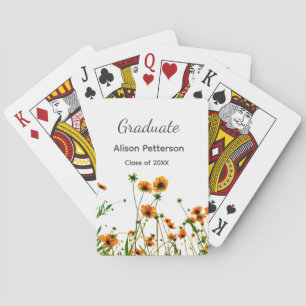 Jeu De Cartes Orange jaune fleur sauvage moderne graduatie rusti