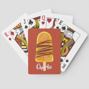 Jeu De Cartes Orange Popsicle nom personnalisé jouer aux cartes