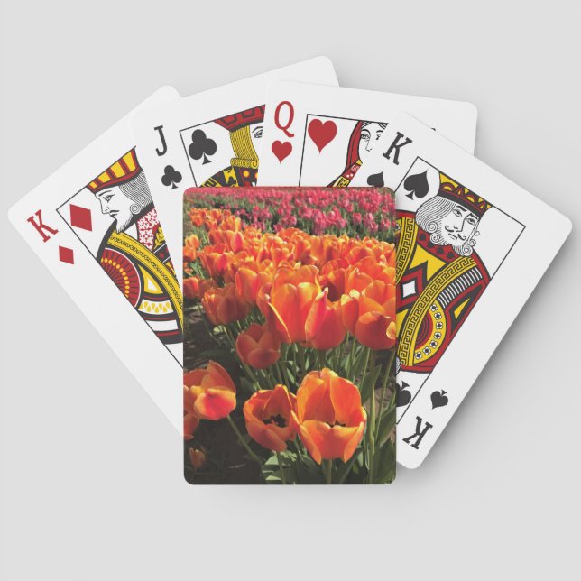 Jeu De Cartes Orange & Red Tulips (dos)