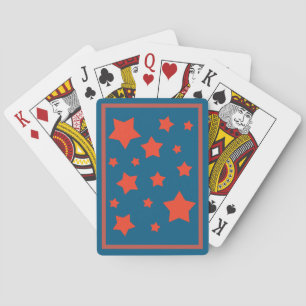 Jeu De Cartes Orange Stars on Blue