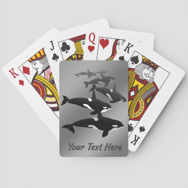 Jeu De Cartes Orca Cartes Personnalisées Tueur Baleines Art Joue (dos)