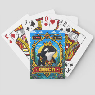 Jeu De Cartes Orca Retro 8-Bit Pixel Art