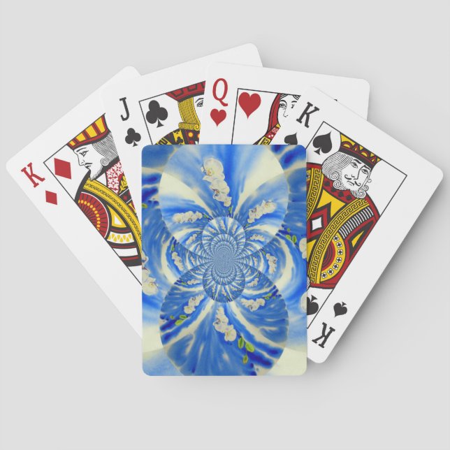 Jeu De Cartes Orchidée aquarelle peinture, Nuages Mandala (dos)