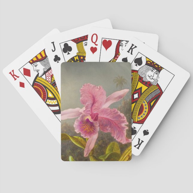 Jeu De Cartes Orchidée avec deux colibris Heade (dos)