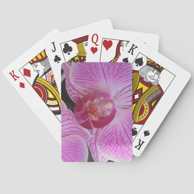 Jeu De Cartes Orchidée rose Jouer des cartes avec des fleurs (dos)