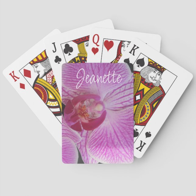 Jeu De Cartes Orchidée rose Jouer des cartes avec des fleurs (dos)