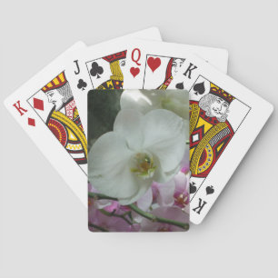 Jeu De Cartes Orchidées blanches et violettes