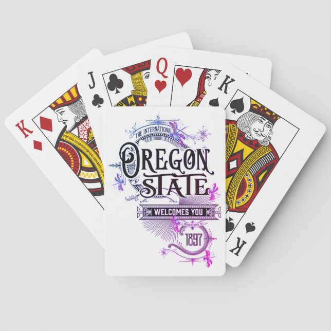 Jeu De Cartes Oregon Jouer aux cartes Illustration Vintage (dos)