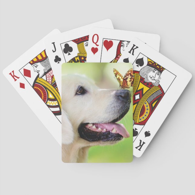 Jeu De Cartes Oreiller À Lancer Du Labrador Et Du Papillon (dos)