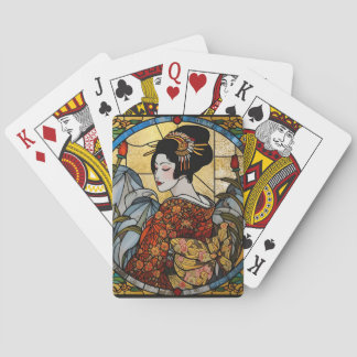 Jeu De Cartes Oriental Geisha Stained Glass  