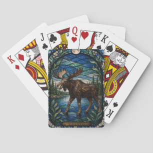 Jeu De Cartes Orignal Lac Boreal Illumina Vitrail
