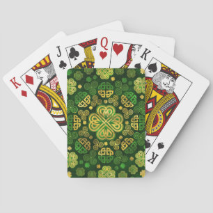 Jeu De Cartes Ornement à quatre feuilles de Shamrock de Clover