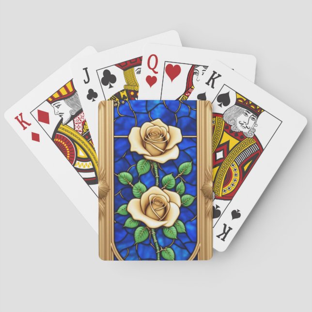 Jeu De Cartes Ornement Rose Dorée Artwork (dos)