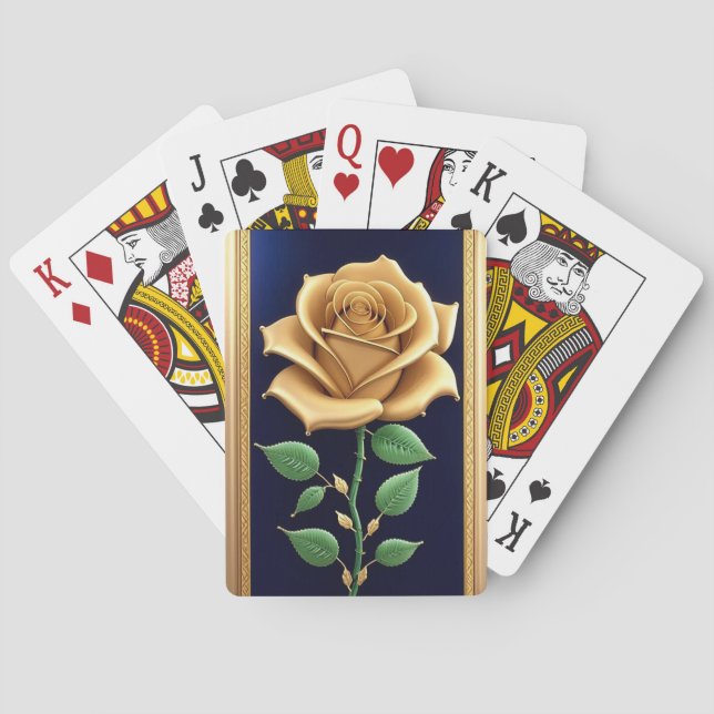 Jeu De Cartes Ornement Rose Dorée Artwork (dos)