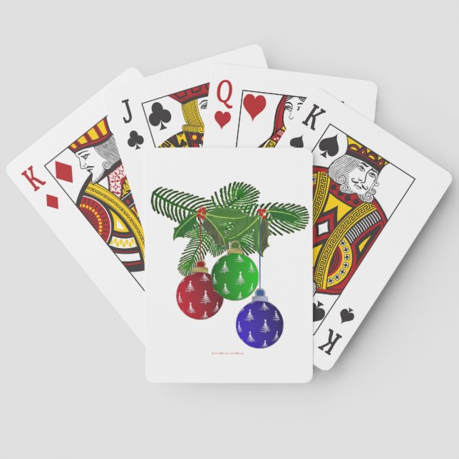 Jeu De Cartes Ornements colorés d'arbres de Noël (dos)