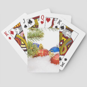 Jeu De Cartes Ornements D'Arbre De Noël En Neige