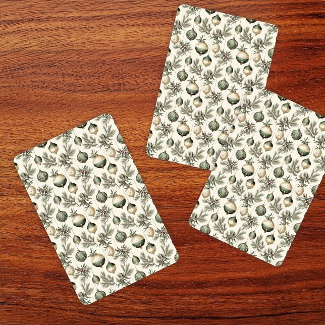 Jeu De Cartes Ornements de Noël Sage Green et Gold (Créateur téléchargé)