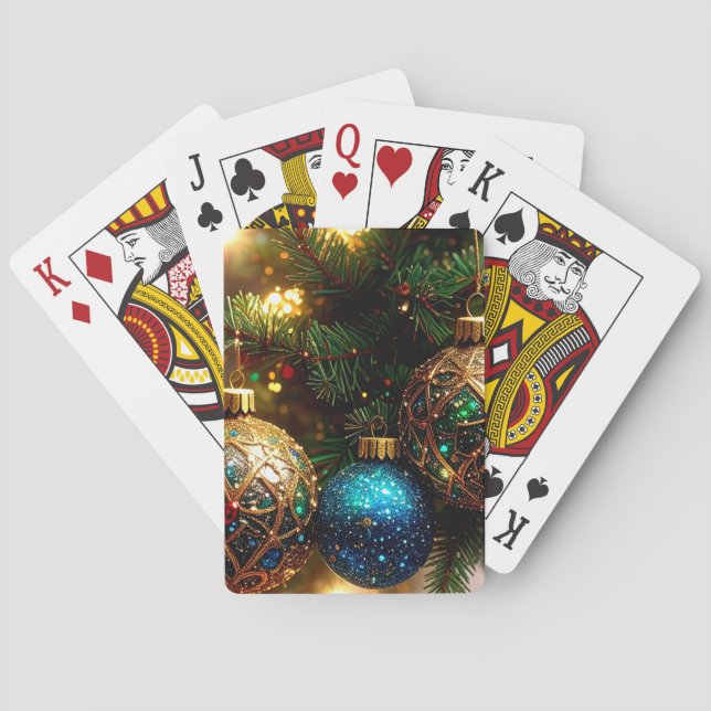 Jeu De Cartes Ornements de Noël sur l'arbre de Noël de vacances (dos)