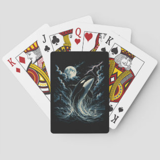 Jeu De Cartes Orque de minuit vintage Orca Lune 90 Killer Whale