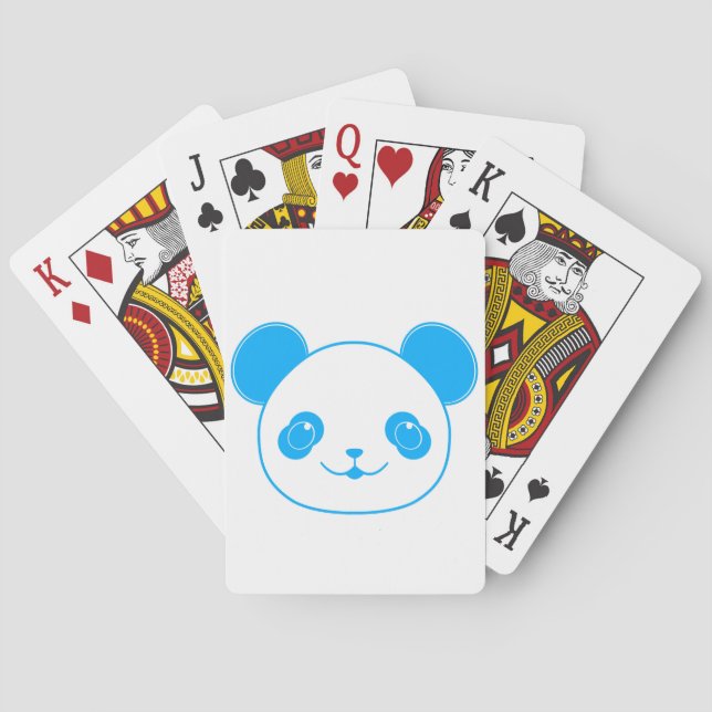 Jeu De Cartes Ours bleu Kawaii Panda (dos)